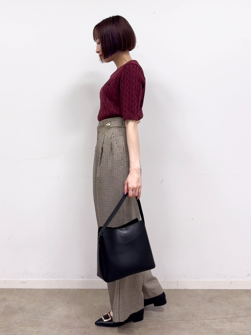 𝐜𝐡𝐢𝐤𝐚さんの「THE SHOP TK｜POLO BCS/ケーブル半袖ニット」を使ったコーディネート