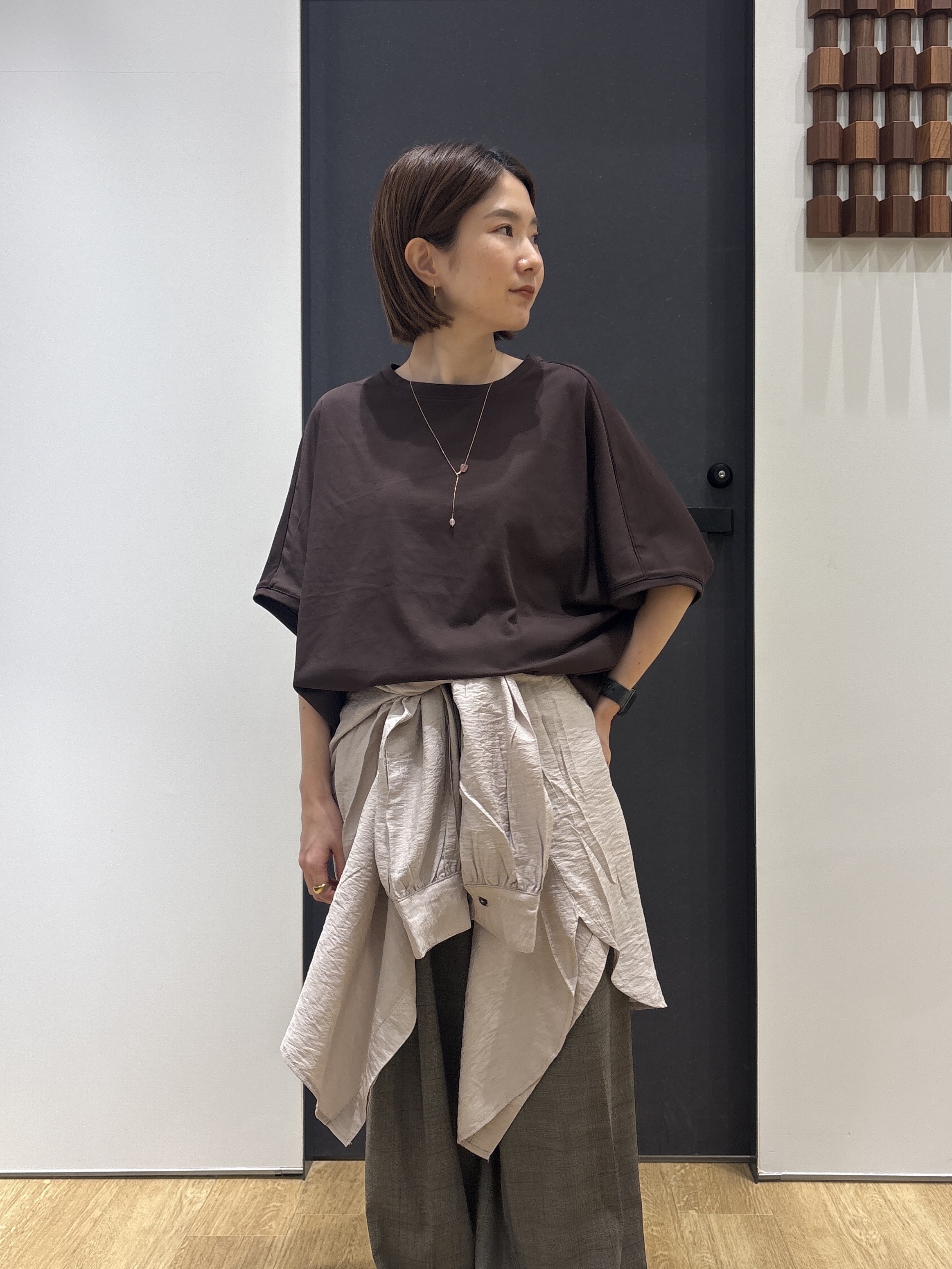 risaさんの「Dessin｜【汗シミ防止/UVカット】ドルマンスリーブ プルオーバー」を使ったコーディネート