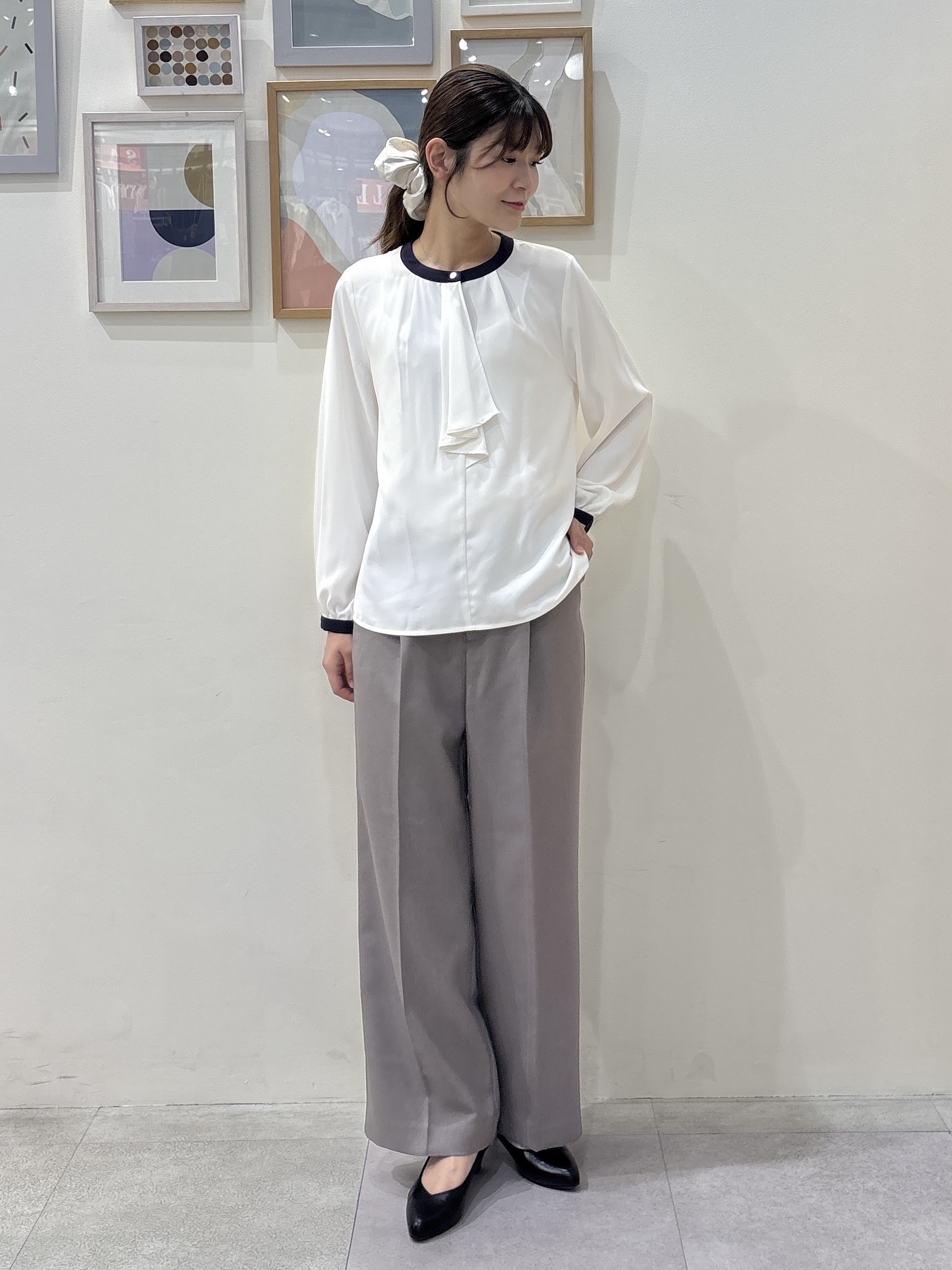 Rikaさんの「SHOO･LA･RUE｜【セットアップ可/通勤/洗濯機可/SS-LL】オンオフ使える ダブルブレストジャケット」を使ったコーディネート