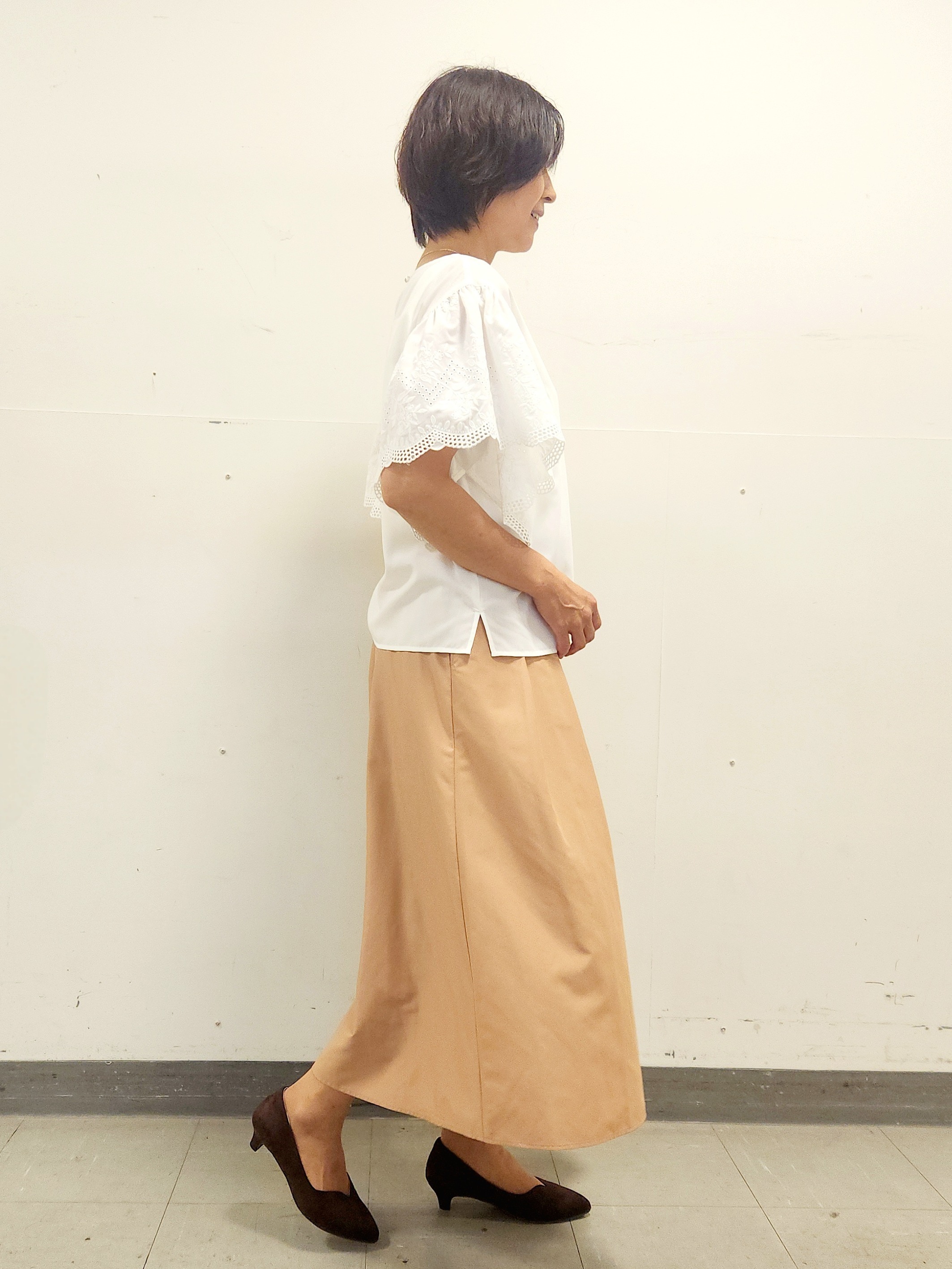 mayumayuさんの「Reflect｜【通勤◎】スカラップレーススリーブ ブラウス」を使ったコーディネート