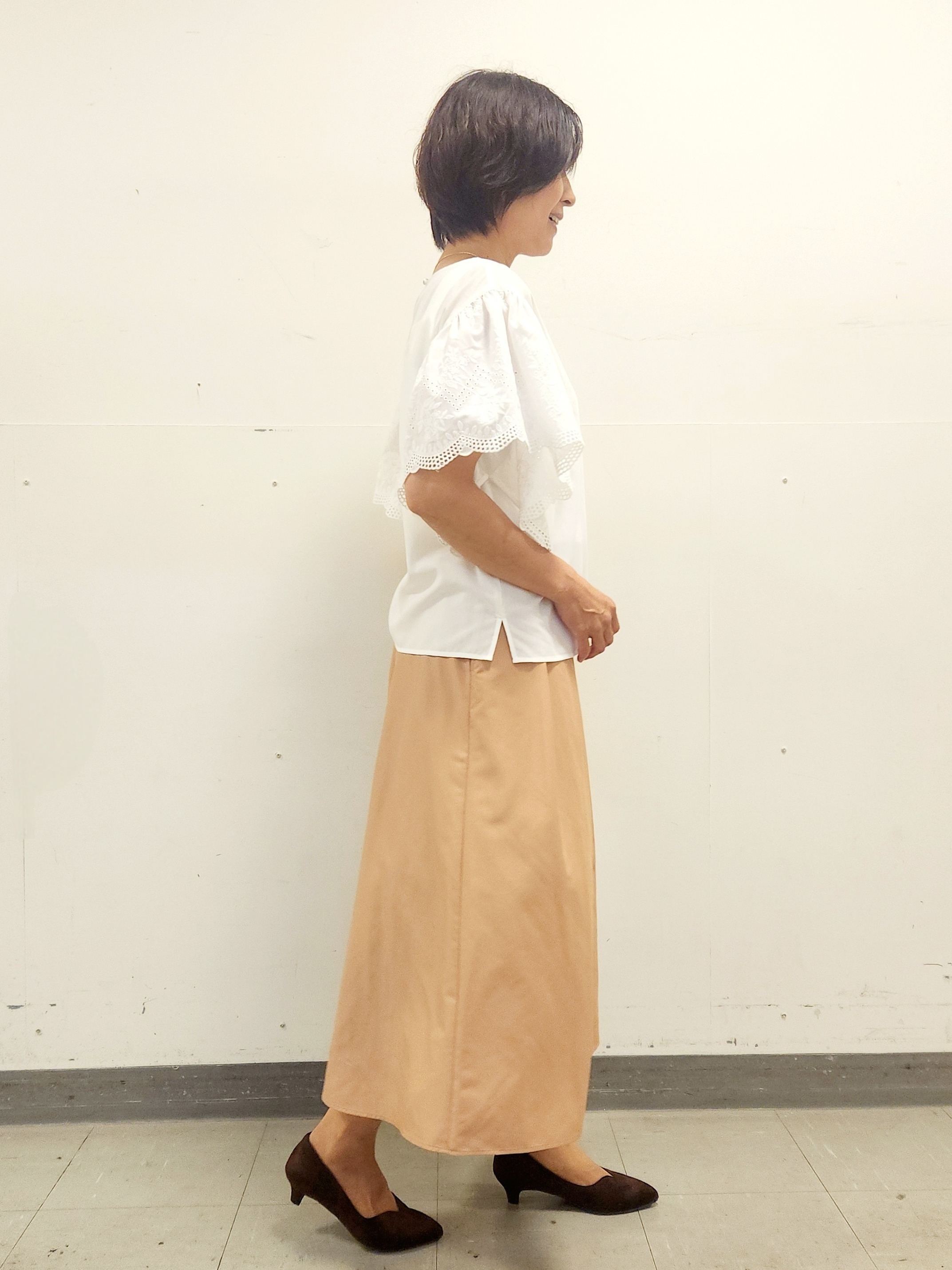 mayumayuさんの「Reflect｜【通勤◎】スカラップレーススリーブ ブラウス」を使ったコーディネート