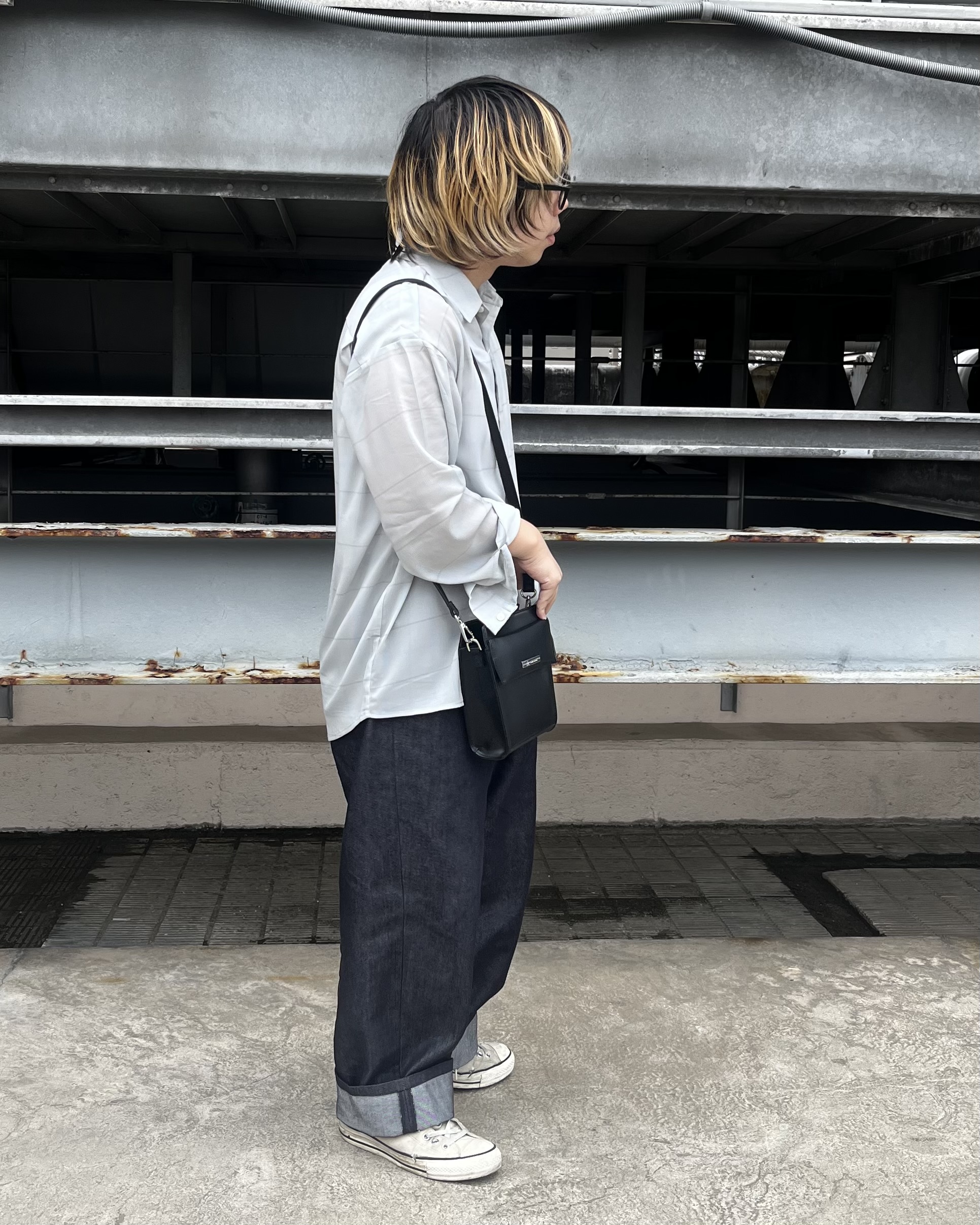 taigaさんの「tk.TAKEO KIKUCHI｜【色褪せしにくいデニム】Comfy Fadeless Denim Seriesバレルデニム」を使ったコーディネート