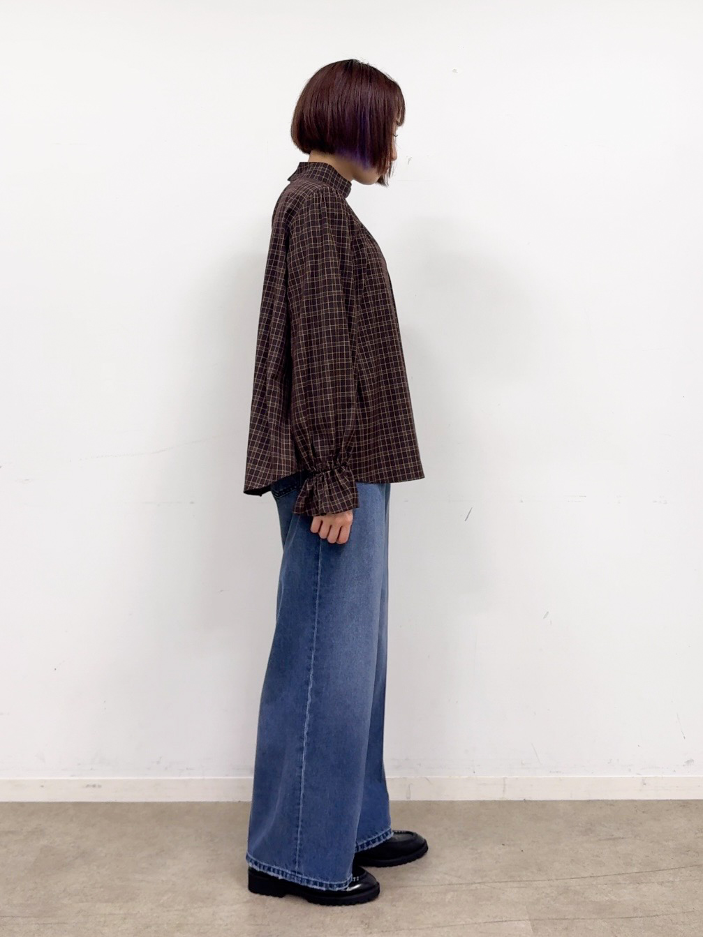 𝐜𝐡𝐢𝐤𝐚さんの「THE SHOP TK｜POLO BCS/チェックスカーフ付きブラウス」を使ったコーディネート