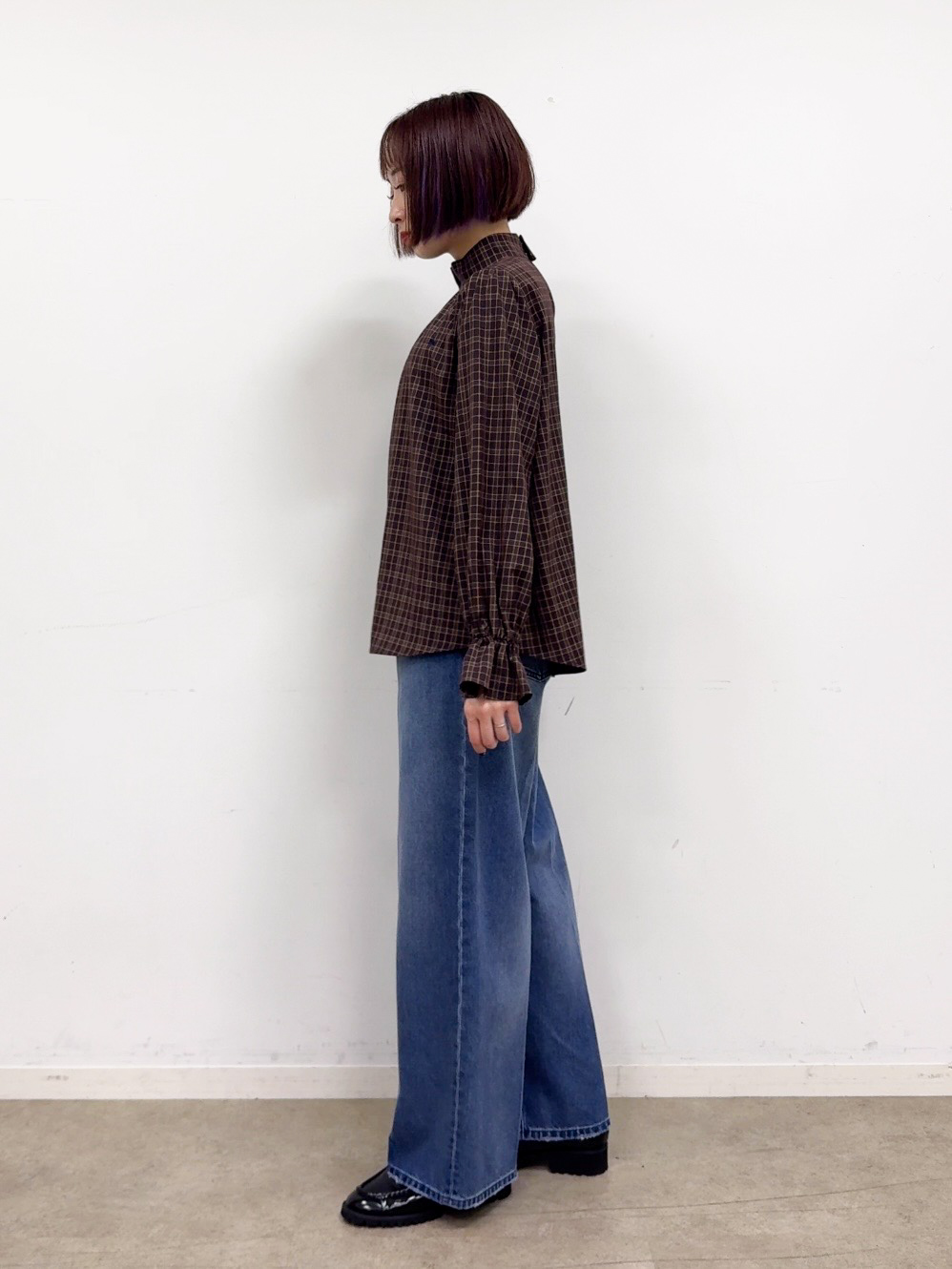 𝐜𝐡𝐢𝐤𝐚さんの「THE SHOP TK｜POLO BCS/チェックスカーフ付きブラウス」を使ったコーディネート