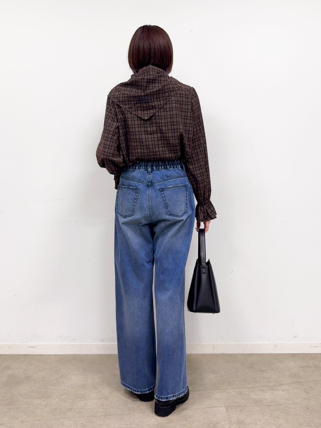 𝐜𝐡𝐢𝐤𝐚さんの「THE SHOP TK｜POLO BCS/チェックスカーフ付きブラウス」を使ったコーディネート