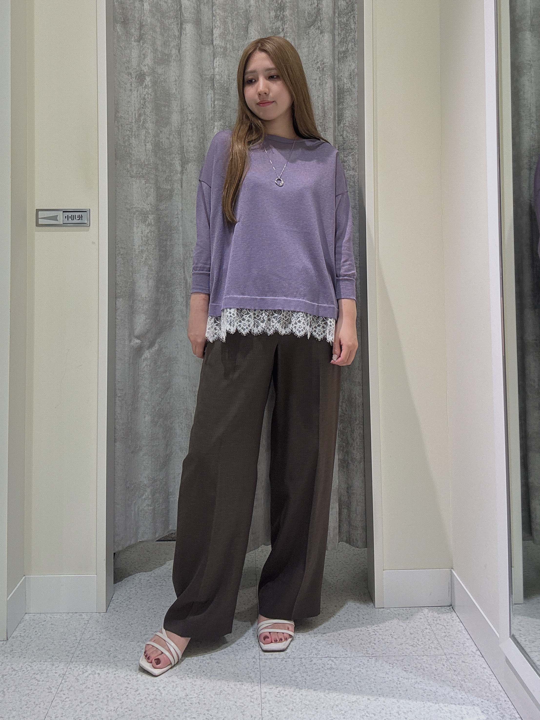 rimaさんの「UNTITLED｜レースドッキングニットプルオーバー」を使ったコーディネート