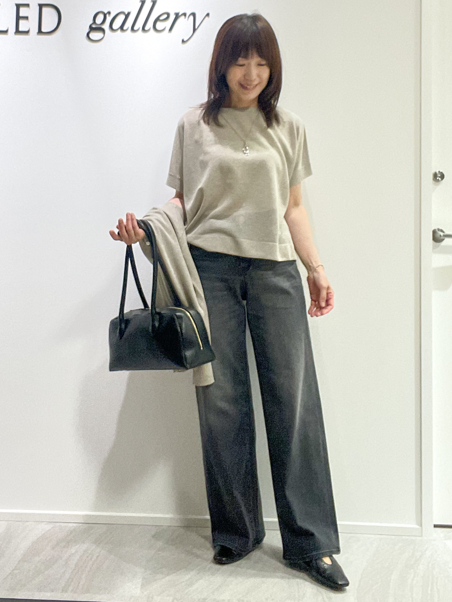 めいさんの「UNTITLED｜【アンサンブル可/品のある透け感】Tシャツ風ニットトップス」を使ったコーディネート