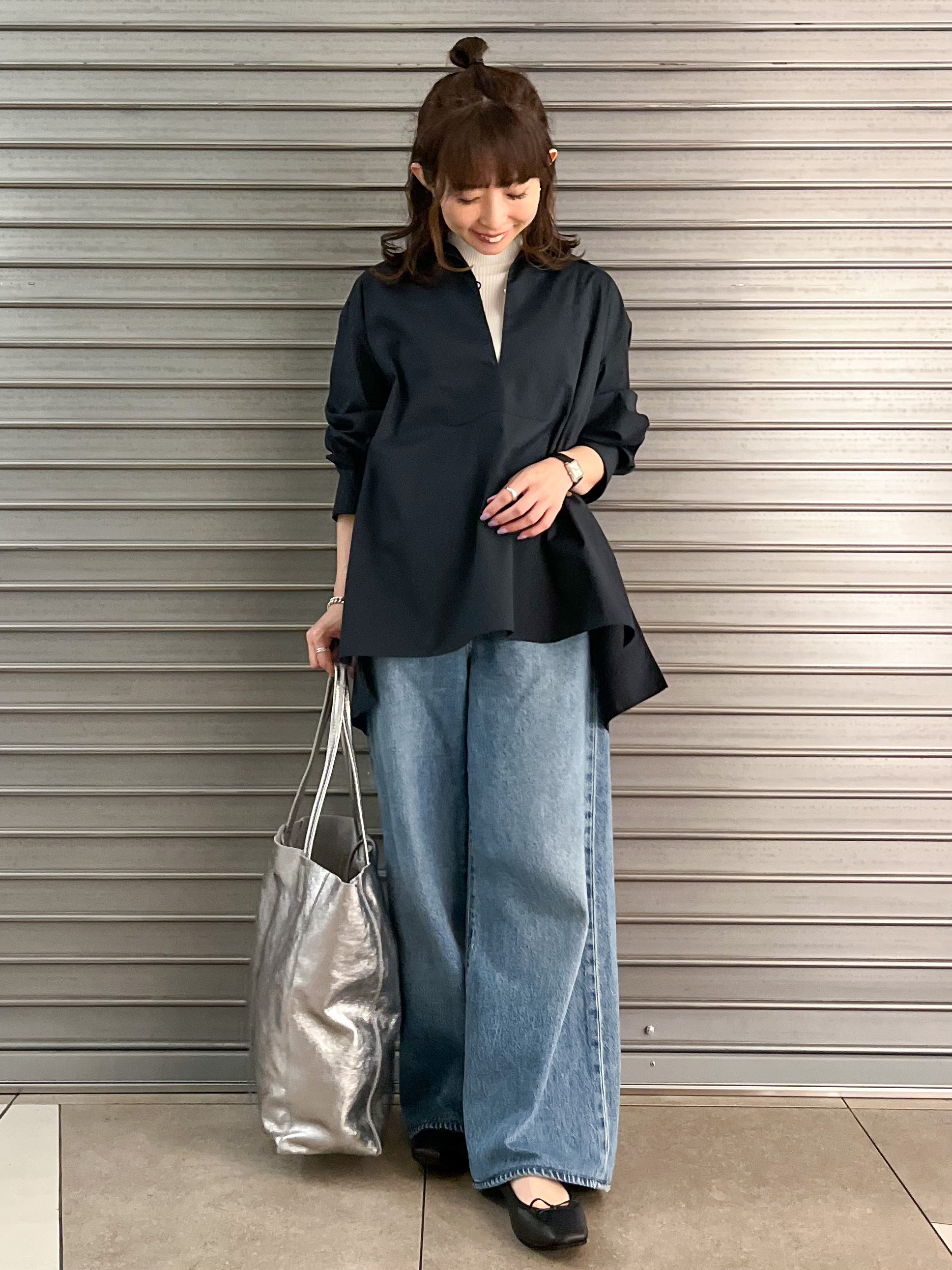 じゅんさんの「DRESSTERIOR｜【接触冷感/UVカット/着回し】スキッパーブラウス」を使ったコーディネート