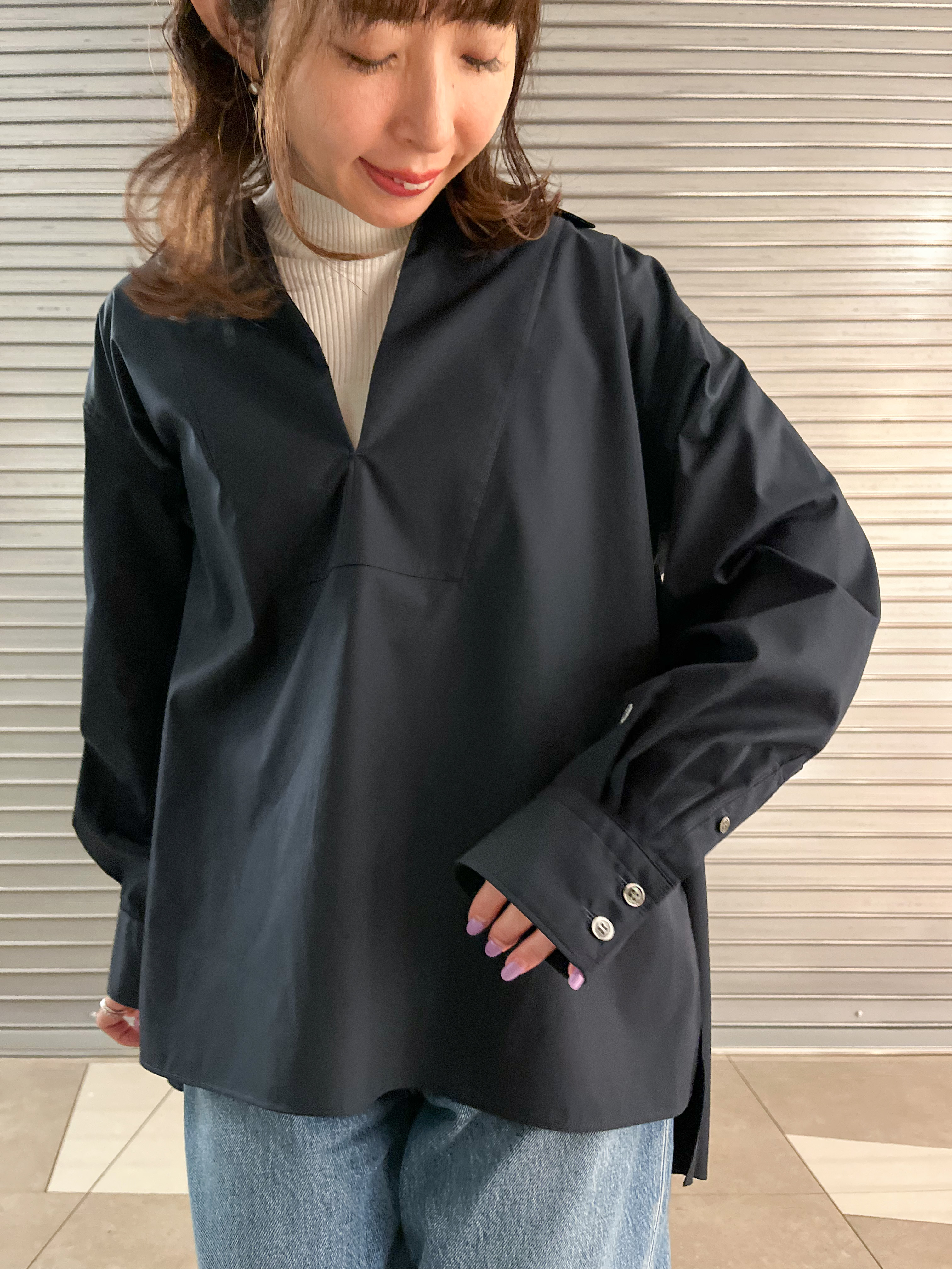 じゅんさんの「DRESSTERIOR｜【接触冷感/UVカット/着回し】スキッパーブラウス」を使ったコーディネート