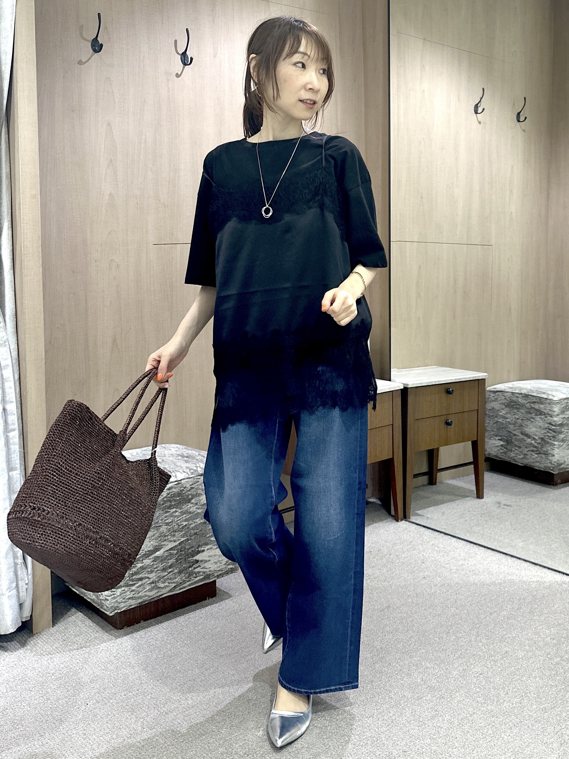 Miwaさんの「UNTITLED｜【秋の通勤羽織/セットアップ可/UVカット】エアリークール半袖ジャケット」を使ったコーディネート