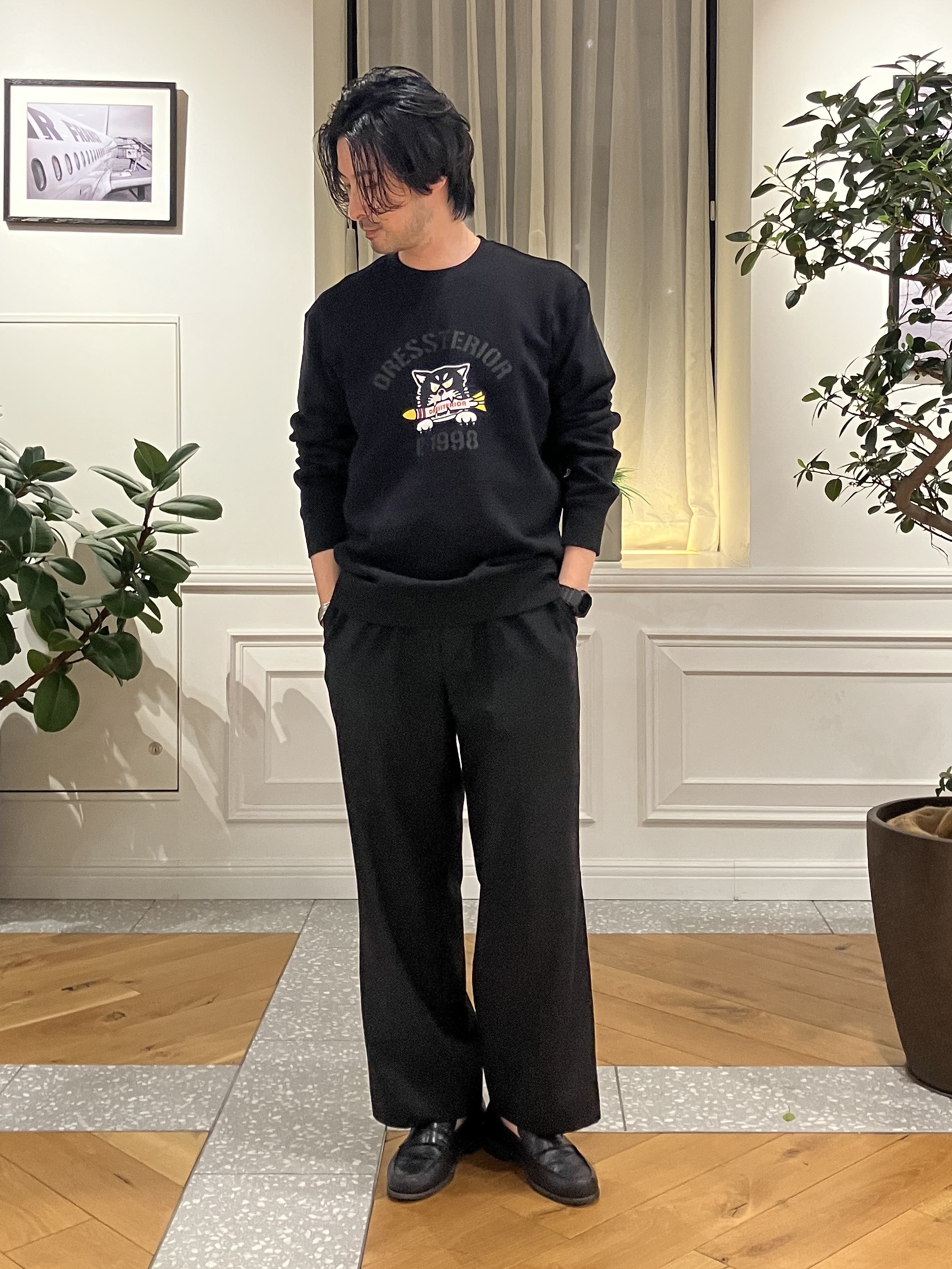junyaさんの「DRESSTERIOR｜ミサイルキャット 裏起毛スウェットクルーネックTシャツ」を使ったコーディネート