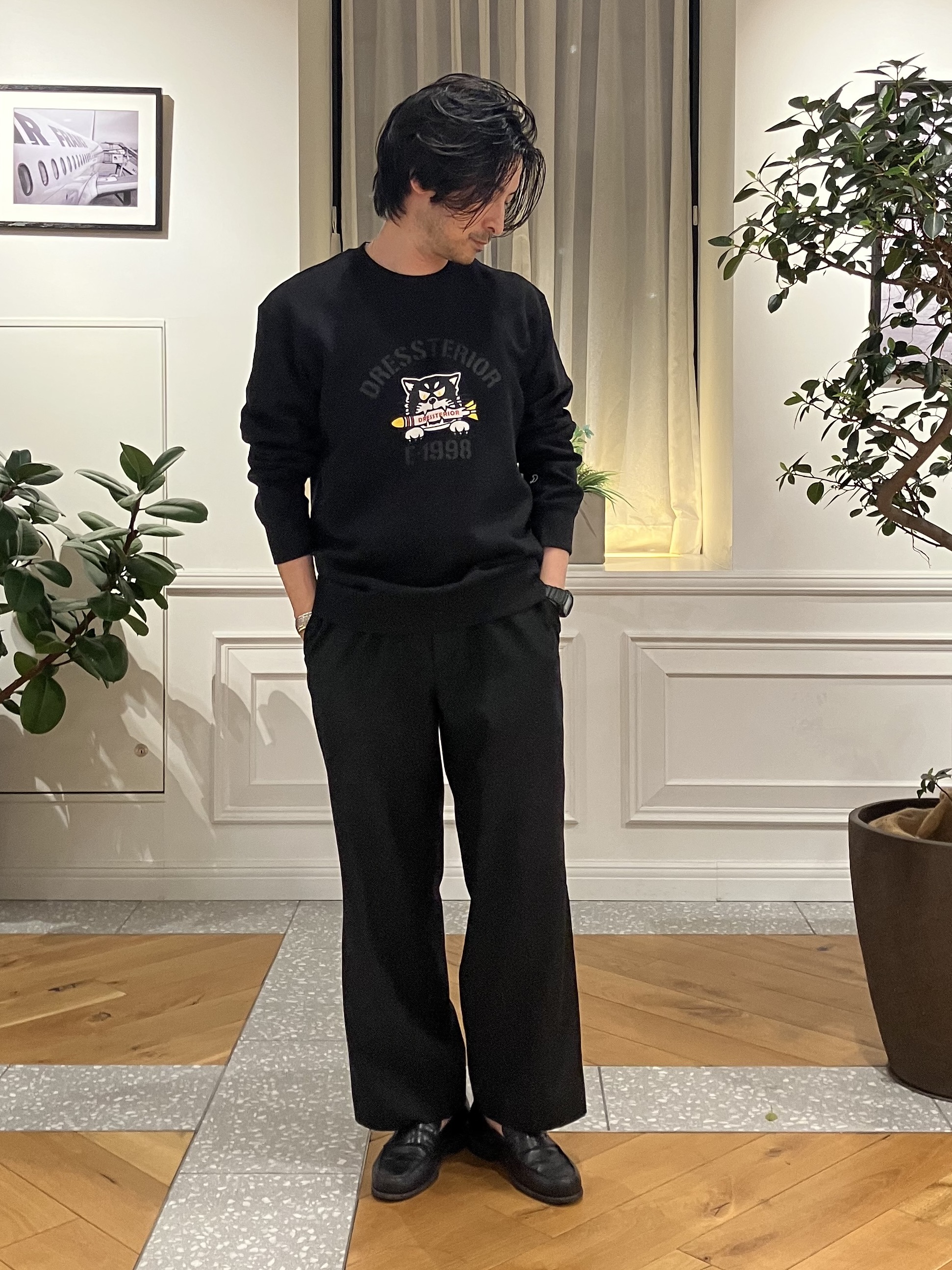 junyaさんの「DRESSTERIOR｜ミサイルキャット 裏起毛スウェットクルーネックTシャツ」を使ったコーディネート