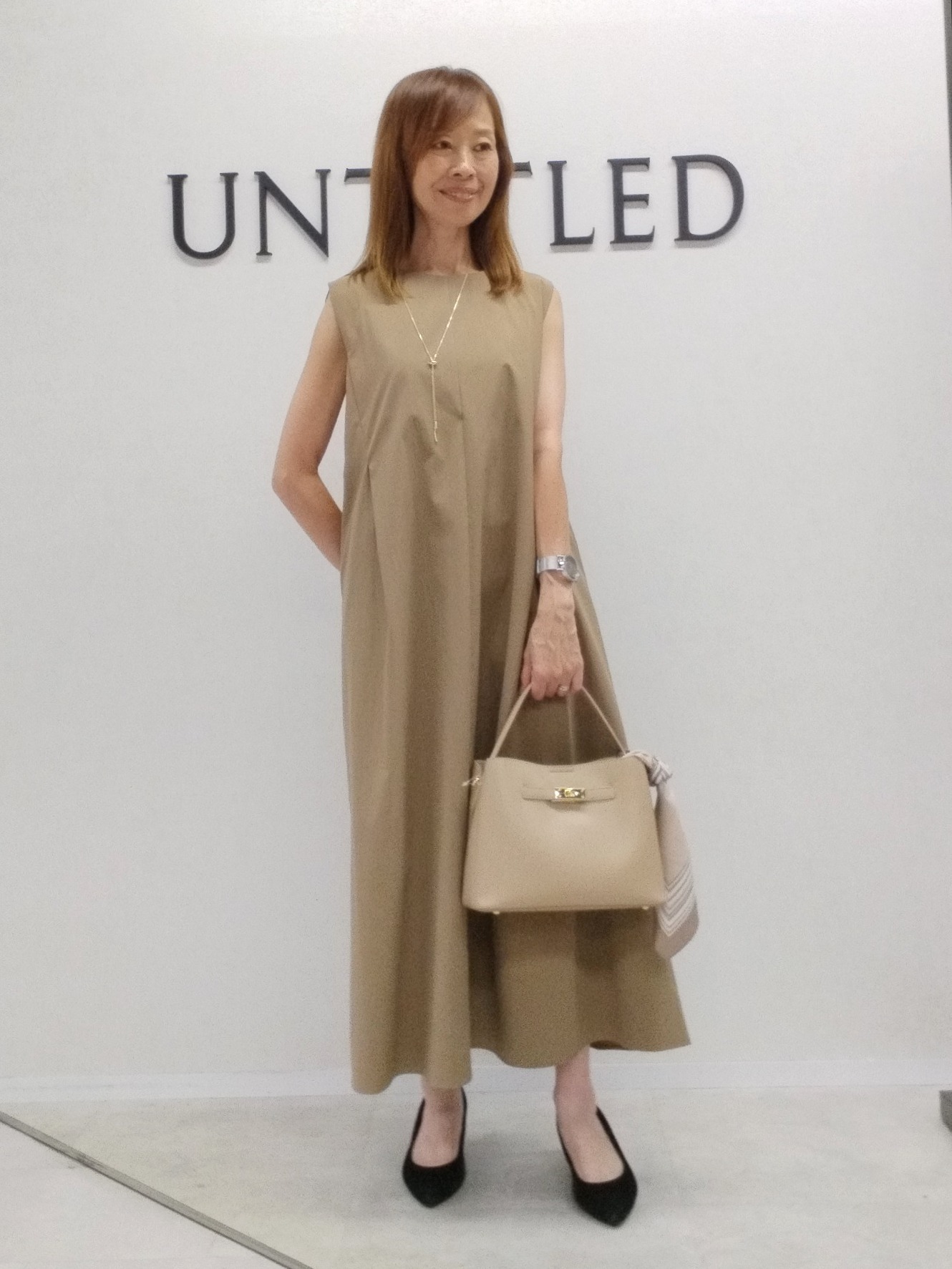 もりさんの「UNTITLED｜【接触冷感/UVカット/吸水速乾】Aラインロングワンピース」を使ったコーディネート