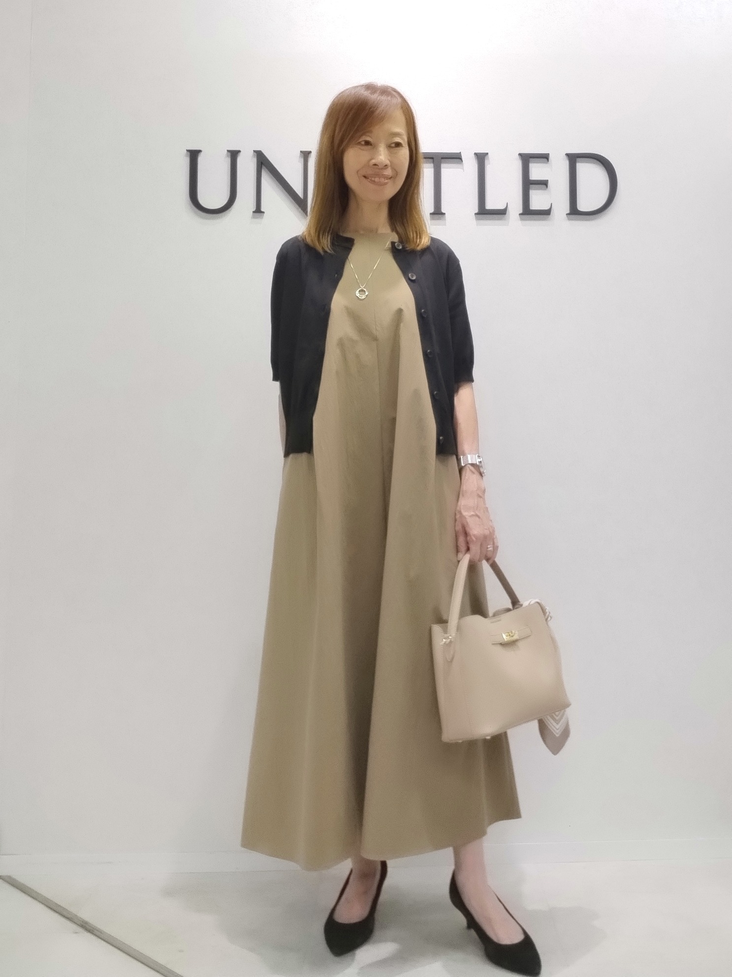 もりさんの「UNTITLED｜【接触冷感/UVカット/吸水速乾】Aラインロングワンピース」を使ったコーディネート