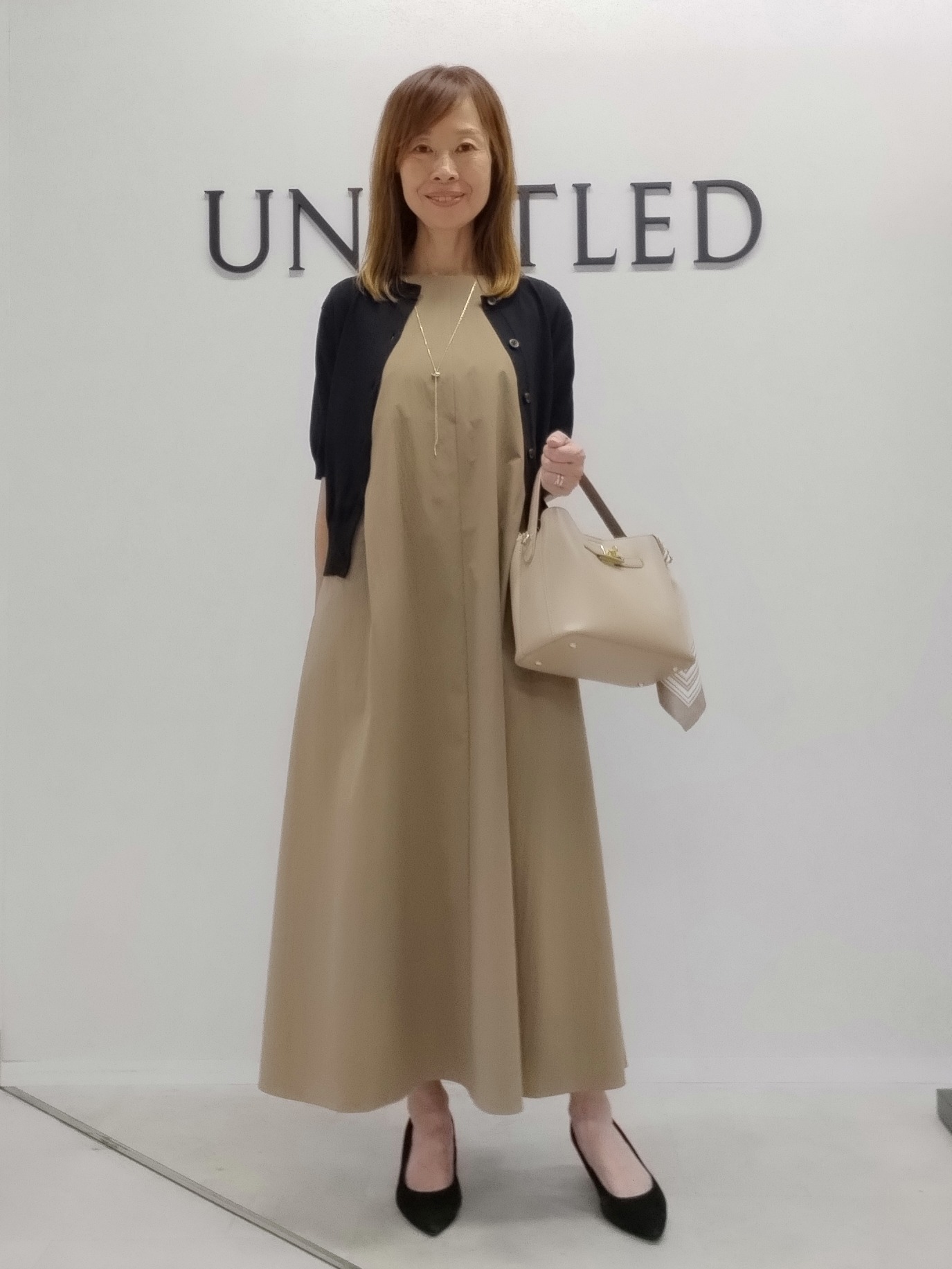 もりさんの「UNTITLED｜【接触冷感/UVカット/吸水速乾】Aラインロングワンピース」を使ったコーディネート